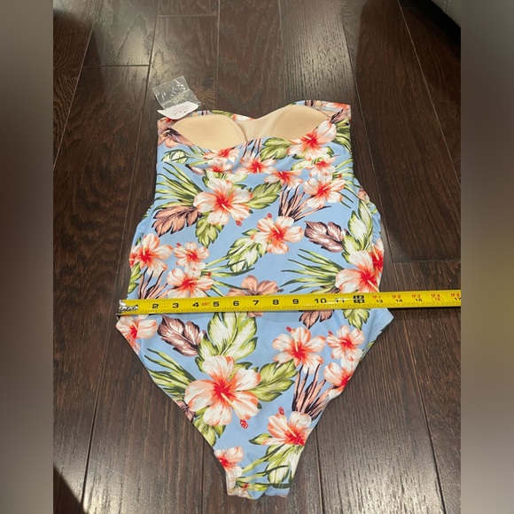 Isabel Maternity Size Small Swimsuit One Piece Strapless floral-New - Picture 2 of 6